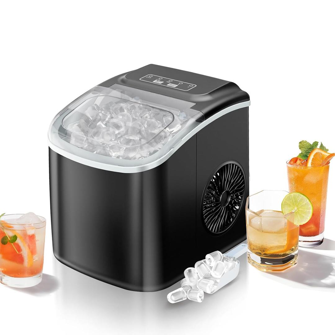 Erivess 26Lbs/24H Countertop Ice Maker Machine with Scoop & Basket for Home