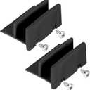 M6192 Sliding Shower Door Bottom Guide, 1/2 in. Channel, for use with up to 7/16 inch Thick Glass Panels (Black 2 Pack)