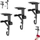 F FINEC Fireplace Stocking and Garland Hanger, 2 in 1 Adjustable Heavy Duty Mantel Hangers, Garland Holder for Mantle Fits 0.5" to 7" Mantle No Drill, Christmas Garlands Clip for Holiday Decor (3pcs)