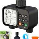 Sprinkler Timer for Garden Hose, 2 Zone Water Timer with with Auto Rain Delay, IP54 Waterproof 3.3“ Large LCD Drip Irrigation System Timers for Plant, Yard, Lawns, Outdoor