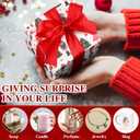 Sabary 25 Pcs Christmas Gift Boxes with Lids 4 x 4 x 4 Inches Candy Christmas Kraft Gift Boxes with Red Ribbons Small Present Box for Xmas Wedding Party Favor Birthday (Delicate Style)