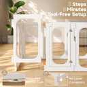 Acrylic Clear Dog Playpen Indoor with Door, 26'' H Transparent Dog Play Pen for Small Dogs, No-Connector Modular Puppy Playpen with Integrated Suction Cups Base, 8 Panels, White