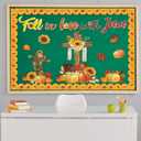 Fall Bulletin Board Ddcorations Set Christian Religious Fall in Love with Jesus Bulletin Boards Decoration Sunflower Pumpkin Cross Christian Theme Cutouts for Classroom Library Home Window Wall Decor