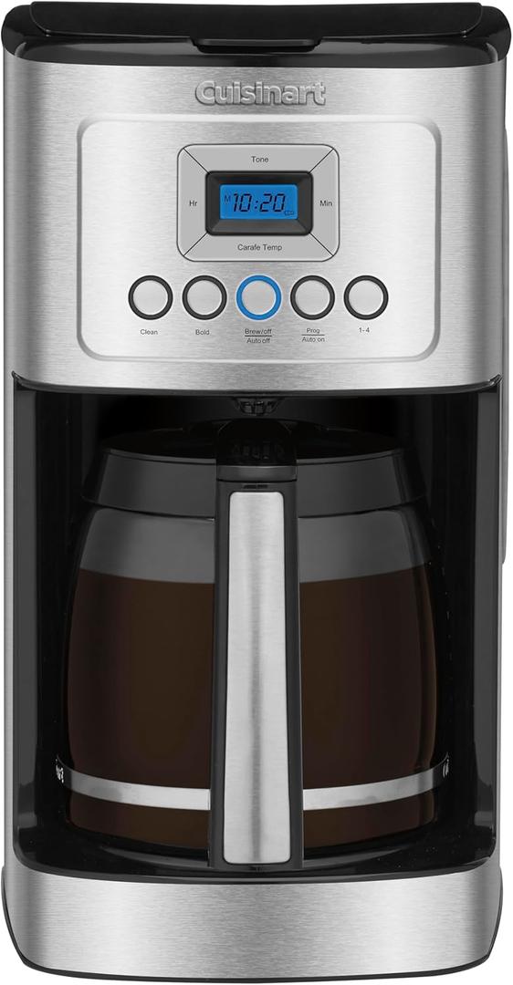 Cuisinart 14-Cup Coffee Maker, Programmable PerfecTemp Glass Carafe Coffee Machine with 1-4 Cup Setting, Brew Strength Control and Brew Pause, Stainless Steel, DCC-3200NAS