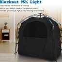 Pack N Play Blackout Cover Baby Sleep Tent 1-Click Set Up Blackout Tent Travel Crib Tent Canopy Portable Privacy Tent Blackout Canopy Crib Cover, Block 95% Light, Black, Medium