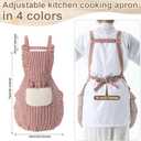 Cotwinter 4 Pack Cooking Aprons for Women with Pockets Adjustable Soft Kitchen Apron Cute Chef Apron for Baking Gardening (Coffee, Blue, Pink, Green)