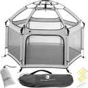 Pop 'N Go Baby Playpen Indoor Outdoor, Pack N Play Beach Tent Cosmic Gray