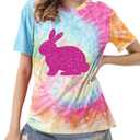 Easter Shirt for Women: Easter Bunny Tshirt Happy Easter Tee Shirts (L)