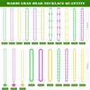 500PCS Mardi Gras Beads Throws, Bulks Green Purple Gold Metallic Mardi Gras Beads Necklaces Accessories Bulks, Beads Necklace Costumes for Parade Throws Party Decorations Supplies