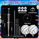 Sumind 2 Set Volleyball Table Centerpiece Balloon Stand Kit Foil Balloons Birthday Party Decorations Navy Blue Black Volleyball Senior Night 2026 Decoration for Graduation Game Sport Themed Birthday
