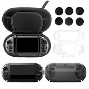JDGPOKOO 10 in 1 Accessories Kit for PS Vita 2000, Carrying Case for PSV 2000, Protective Case, Front and Back Screen Protectors, and 6Pcs Thumb Grip Caps, for PlayStation Vita 2000/PS Vita Slim ONLY