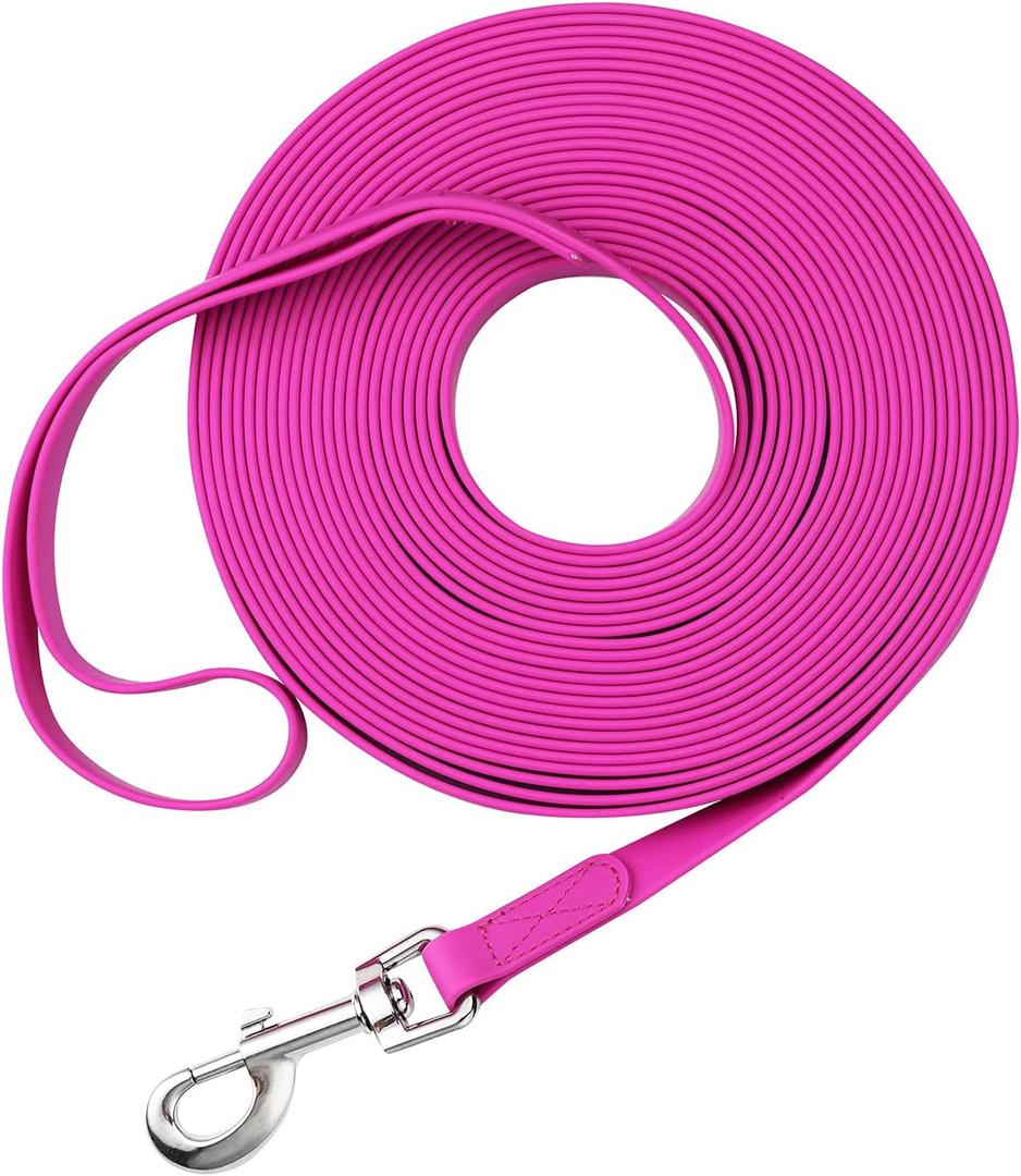 Waterproof Long Leash Durable Dog Recall Training Lead Great for Outdoor Hiking, Training, Yard, Beach and Swimming (Purple, 10ft)