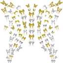 100pcs 3D Butterfly Nails Accessories, Gothic Butterfly Art Charms for Women's Y2K 3D Metal Cross Nail Art Supplies DIY Decoration, Pack of 2