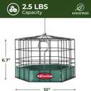 Kingsyard Squirrel Proof Platform Bird Feeders for Outdoor Hanging, 10" Wide Metal Caged Bird Feeder for Small Wildbirds Finches, Recycled Plastic Feeding Platform with Metal Seed Tray, Green