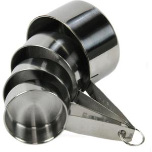 Chef Craft Select 4 Piece Measuring Cup Set, 1/4, 1/3, 1/2 and 1 cup, Stainless Steel
