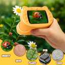 Handheld Digital Mini Microscope for Kids: 1000X 4K Portable Pocket 2.4" Screen Microscopes Toys STEM Electronic Learning Educational Science Kit 8-12 Birthday Gift 4 5 6 7 Year Old Boy Girl (Yellow)