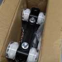 Silvertree Roller Skates for Women and Men PU Leather High-top Adult Roller Derby Skate Wheels Light Up Roller Skate Four-Wheel Shiny Roller Skates Unisex (US:9, black flash wheel)