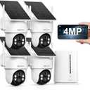 Security Cameras Wireless Outdoor, No Monthly Fee Solar Camera Outdoor Wireless, 4-Camera 2K Home Security Camera System with Base Station, Local Storage, PIR Motion Detection, Color Night Vision