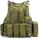 YAKEDA Outdoor Tactical Airsoft Vest Adjustable Fit Adult (40, Green)