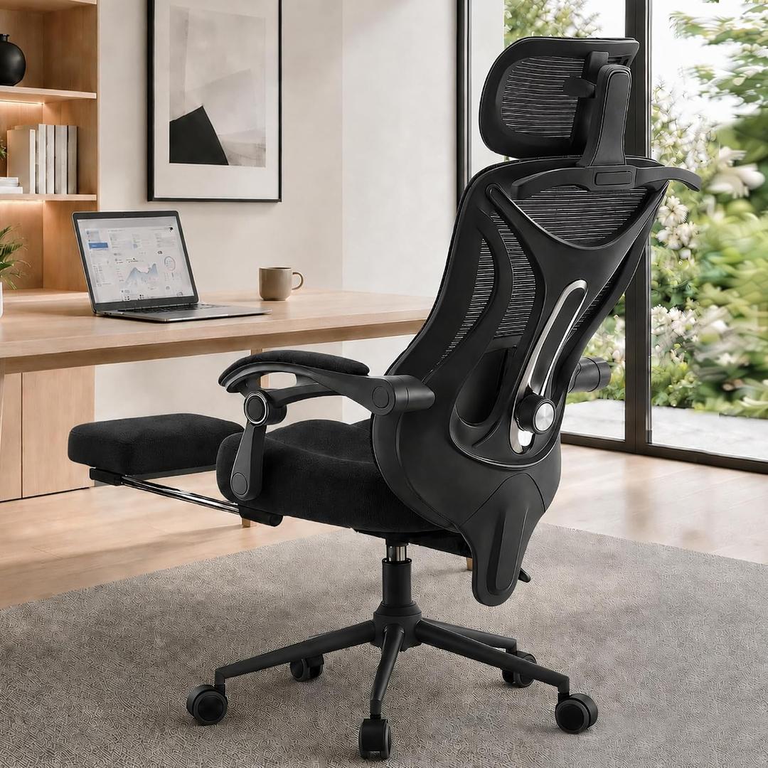 CYKOV Ergonomic Office Chair with Footrest, Reclining Mesh Back, 350 Lbs, 20 inches x 22 inches x 40 inches