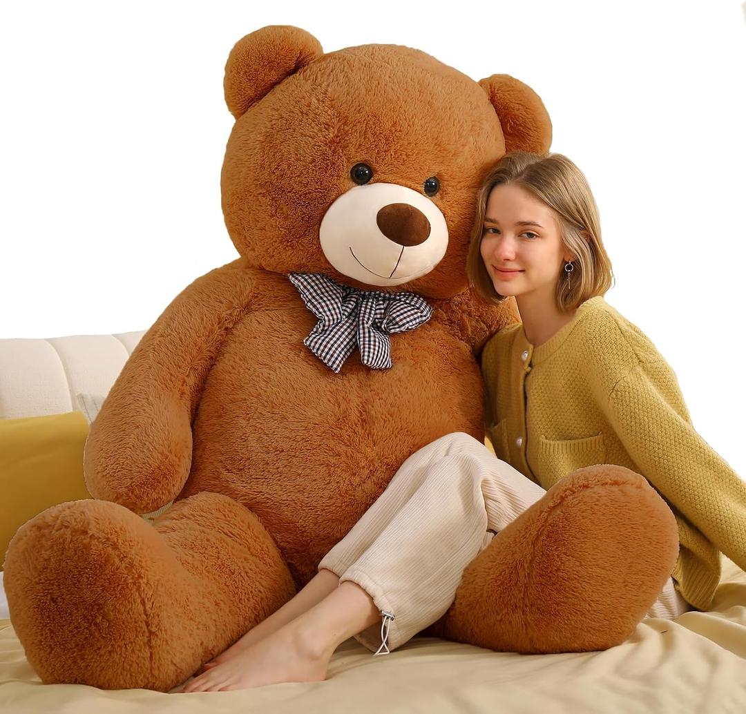 Toys Studio 5 Feet Teddy Bear, 59'' Giant Big Bear Stuffed Animal Lifesize Bear for Baby Shower Centerpieces, Large Plush Toy for Kids Girls Valentine's Day Christmas Birthday, Brown