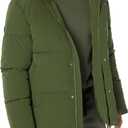 Amazon Essentials Mens Mid-Length Hooded Puffer Coat  Big & Tall) (4X-Large Big, Dark Olive)