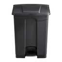 Safco Step On Plastic Trash Can with Foot Pedal, 17 Gallon Garbage Can for Kitchen, Indoor or Outdoor Use, Hands Free, Black