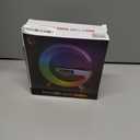 LED Table Lamp with Wireless Charger, G Shaped Night Light Lamp with Bluetooth Speaker, Sunrise Alarm Clock, Smart Mini Atmosphere Lamp for Bedroom, Office, Living Area (White)