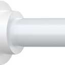 White Shower Curtain Rod Adjustable 43-78 inch, 1"Diameter Spring Tension Curtain Rod No Drill, Anti-Rust Non-Slip Shower Rod, White Shower Rod for Bathroom Tension