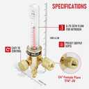 RX WELD Nitrogen Flow Indicator 1/4" SAE Flare Inlet and Outlet 50PSI