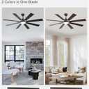 ZMISHIBO 62 inch Large Ceiling Fans with Lights and Remote, Indoor/Outdoor Black Modern Ceiling Fan for Kitchen Living Room Patio, 6 Speed Reversible Quiet DC Motor, 3 CCT, Dual Finish 8 Blades