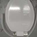 Elongated Toilet Seat Angol Shiold Quiet-Close Molded Wood Toilet Seat with Non-Slip Adjustable Hinges, Anti-Pinch Bumpers, Easy Install & CleanWhite, Elongated 18.5''