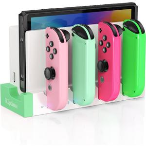 2 x Switch Charger Dock for Nintendo Switch/OLED, Charging Dock for Joy-Con Controller, with LED Indicator, Charge up to 4 Joycon Controllers - DS Game Boy Advance Consoles