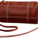 GIVLEFLY Genuine Leather Womens Crossbody Bag - Elegant Small Shoulder Purse for Daily & Evening Use (Smooth Brown)