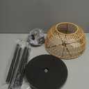 Solar Outdoor Floor Lamp, Cordless Patio Lamp with Rattan Shade, 1"D x 1"W x 1"H