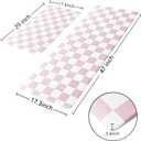 Pink Checkered Grid Checkerboard Kitchen Rug Sets [2 PCs], Anti-Fatigue, Waterproof Non-Slip Kitchen Mats Heavy Duty Ergonomic Comfort Foam Rug for Floor, Home, Laundry,Easter 17"x29"+17"x47"