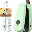 NEATEST Mini Bag Sealer, 2026 Upgraded USB Rechargeable 3 Heat Levels Chip Bag Sealer with Cutter Magnet, 2 in 1 Portable Heat Seal Resealer for Plastic Bags, Snacks & Food Storage (Green)