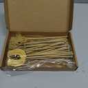 LemonRoad 24 Pcs 7 Inch Gold Derby Drink Stirrers Plastic Swizzle Stir Sticks with Horseshoe Trophy Racehorse Designs Derby Party Decorations for Coffee Cocktails Whiskey Beverage Bar Weddings Events
