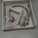 Bluetooth Headset, Wireless Headphones with Microphone Noise Canceling & USB Dongle, V5.0 Trucker Bluetooth Headset with Mic Mute & Charge Dock for PC/Laptop/Phone/Meeting/CallCenter/Office Gold