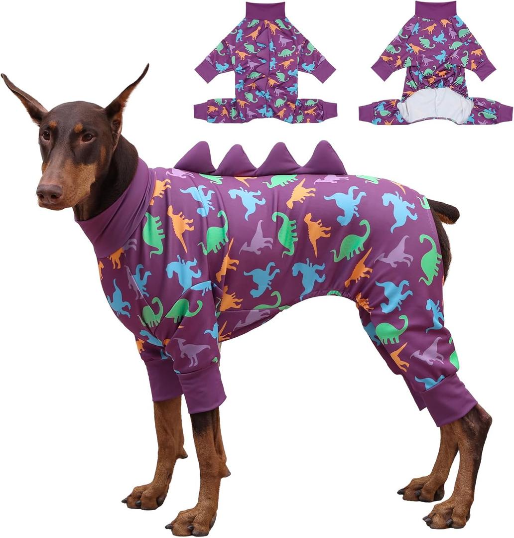 Dog Pajamas Large Size, Big Dog Onesie Clothes, Anti Shedding and Licking, Post Surgery Recovery Pet Pjs, Cotton Soft Material Stretchable Pet Pajamas U-COSP03XL (X-Large(Chest Girth:30"-34"))