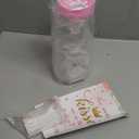 Fuutreo 52 Pcs Guess How Many Baby Shower Game Favors Includes Big Baby Bottle Large Standing Sign with 50 Small Cards Floral Greenery Decorations for Girl Boy Gender Reveal Party Game(Pink Floral)