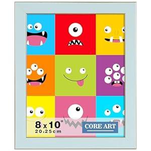 CORE ART 8x10 Picture Frame Soft Blue Photo Frame, 8 by 10 Colorful Frame with HD Plexiglass, Wall or Tabletop Display