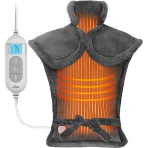 iDOO Electric Heating Pad for Back, FSA Eligible Items, Birthday Mothers Day Gifts for Mom Women, Weighted Large Heat Pad 24"x33" for Neck & Shoulders Pain Relief, 5 Heat & 4 Timer Settings