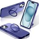 STERKER Magnetic Stand Ring Compatible with iPhone 15 Plus Case [Military Grade Drop Plustection][Compatible with Mag-Safe] Kickstand Slim Matte Case for iPhone 15 Plus Phone 6.7", Blue