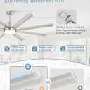 ZMISHIBO 72 Inch Ceiling Fans with Lights, Indoor/Outdoor Industrial Ceiling Fan with 8 Aluminum Reversible Blade, Quiet DC Motor, 3CCT&6-Speed Remote Control, Damp Rated for Living Room/Garage/Gazebo