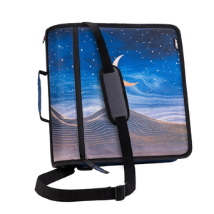 Case-it Mighty Zip Tab Zipper Binder, 3" O-Ring with 5-Color tabbes, Expanding File Folder and Shoulder Strap and Handle, D-146- Desert Night