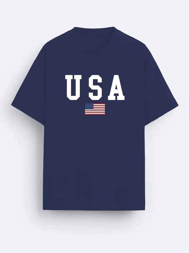 USA T Shirt Women Men Kids Patriotic American Flag July 4th T-Shirt, Size: L
