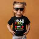 First Day of School Shirts for Boys Girls Kids, Back to School Shirt for Toddler, Happy First Day of School Funny Tee (Yellow)