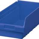 Akro-Mils 30088 ShelfMax Plastic Nesting Shelf Bin Box, 18-Inch L by 8-Inch W by 6-Inch H, Blue, Case of 8