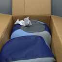 Factory Direct Partners 12267-NVPB SoftScape 10" Puffs Bean Bag Seating Set for Toddlers and Kids, Colorful, Flexible and Lightweight for Daycare, Preschool, Home (2-Pack) - Navy/Powder Blue
